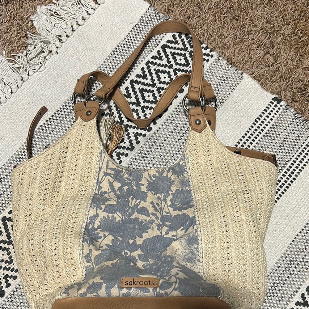 Sakroots Tan and Blue Women's Bag